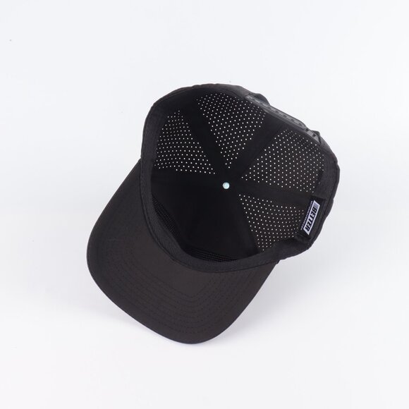 Blank 5 Panel Performance Soft Structured Hats- 12 pack in Color Black - Picture 5 of 6